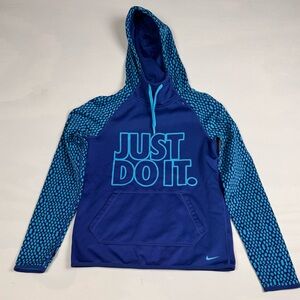 Nike Therma-Fit Just Do It Pullover Hoodie Sweatshirt Blue Women’s XS